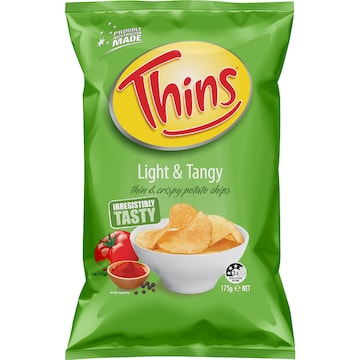 Thins Chips Light & Tangy 175g