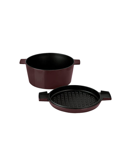 FRENCH OVEN GRILL DUO GLOSS 28CM/6.5L BORDEAUX