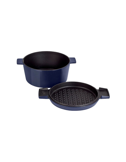 FRENCH OVEN GRILL DUO GLOSS 24CM/3.5L MIDNIGHT BLUE