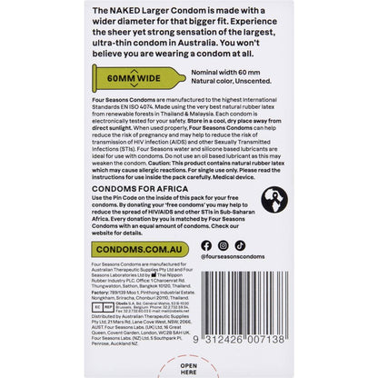 Four Seasons Naked Larger Condoms 20 Pack