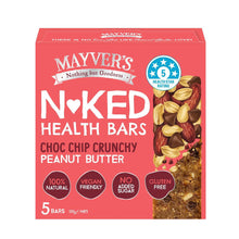 Mayver's Natural Health Bars Choc Chip Crunchy Peanut Butter 5 Pack