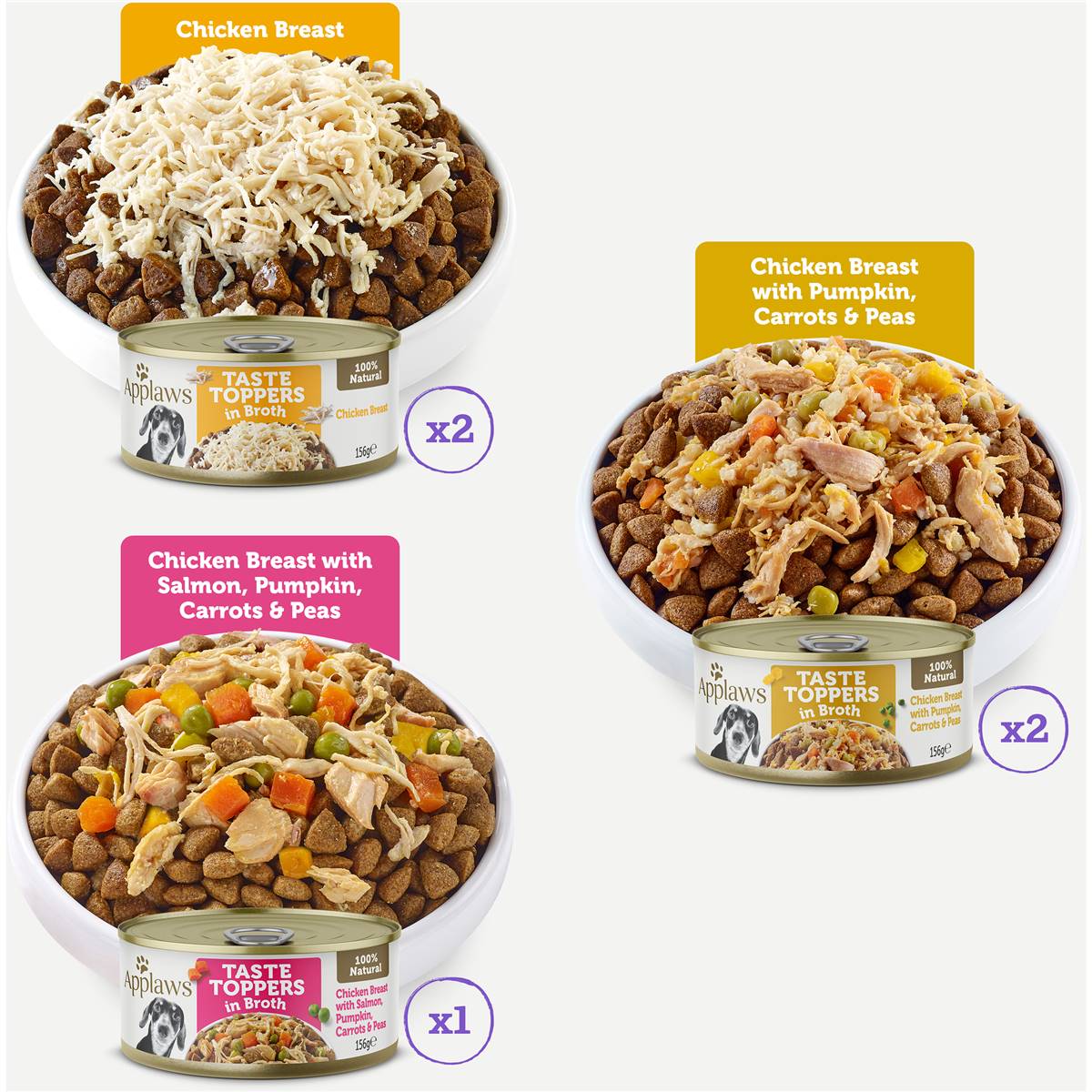 Applaws Taste Toppers Chicken Selection In Broth 5 Pack