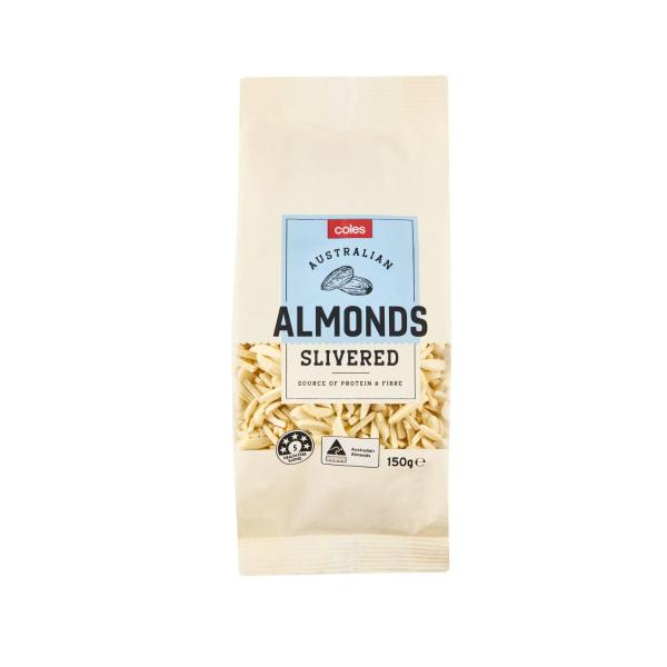 COLES SLIVERED ALMONDS 150G