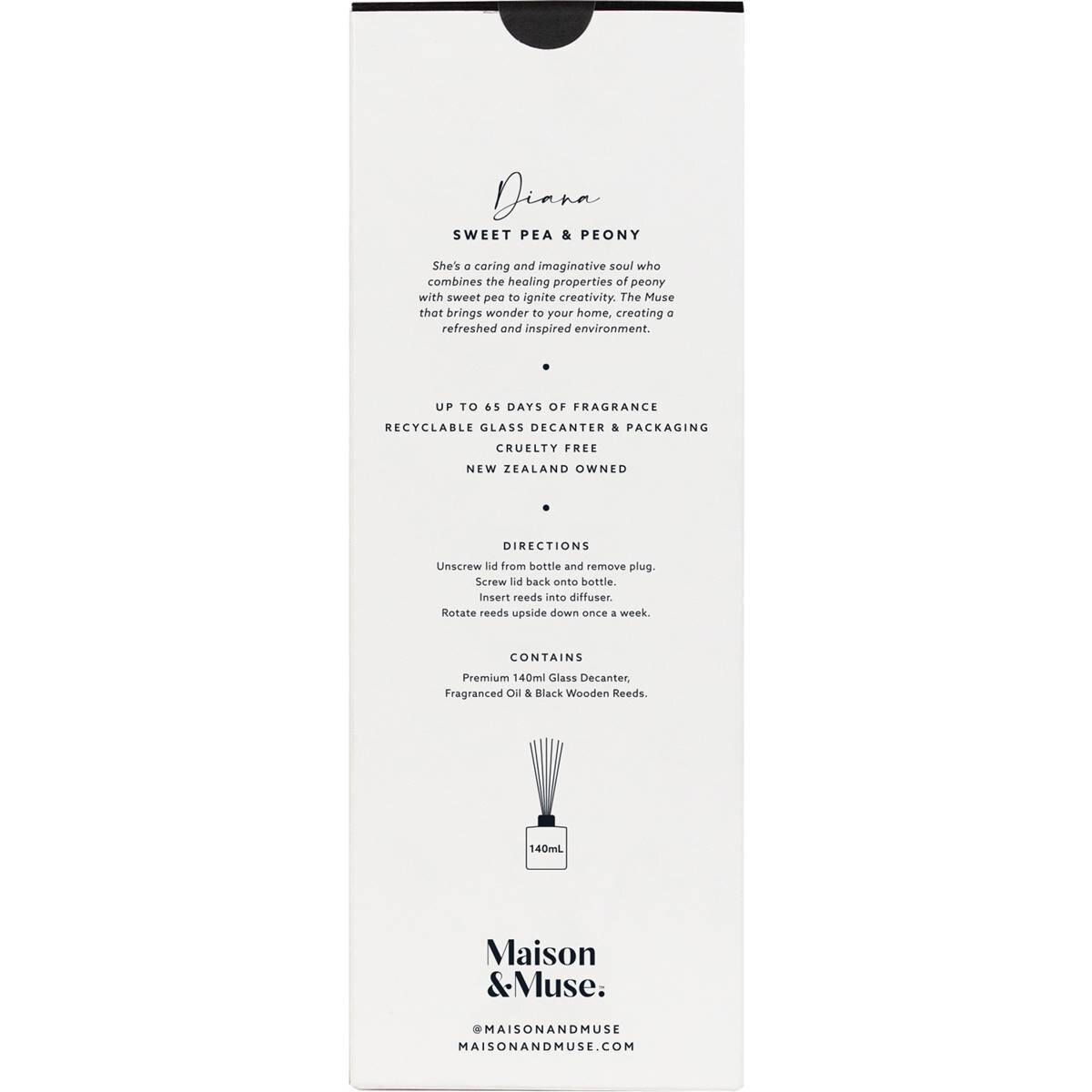Maison & Muse Reed Diffuser Diana Sweet Pea & Peony 140mL