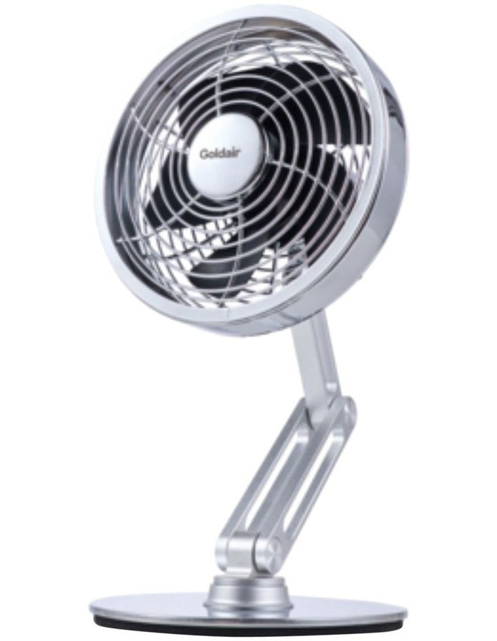 Brushed Metal Rechargeable Desk Fan GPDF115 in Silver