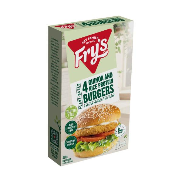 FRY'S FROZEN RICE PROTEIN & QUINOA CHICKEN STYLE BURGERS 320G