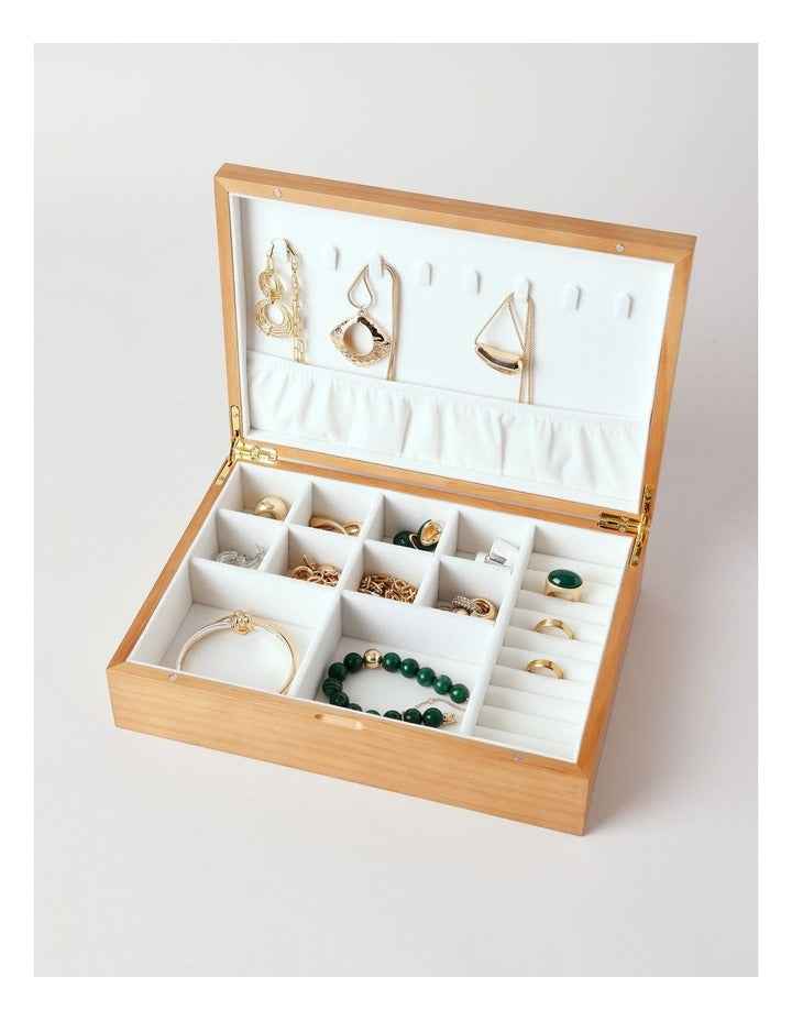 Design Studio Wooden Jewellery Box in Natural