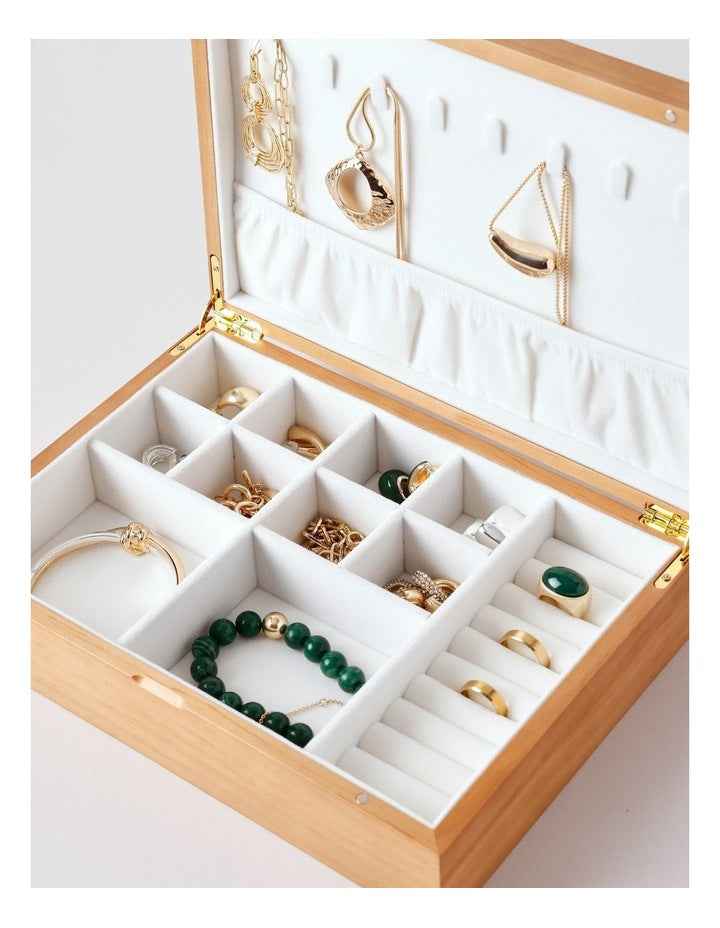 Design Studio Wooden Jewellery Box in Natural