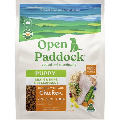 Open Paddock Kibble Puppy Food Chicken 2.5kg