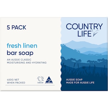 Country Life Soap Bar Fresh Linen 5 pack