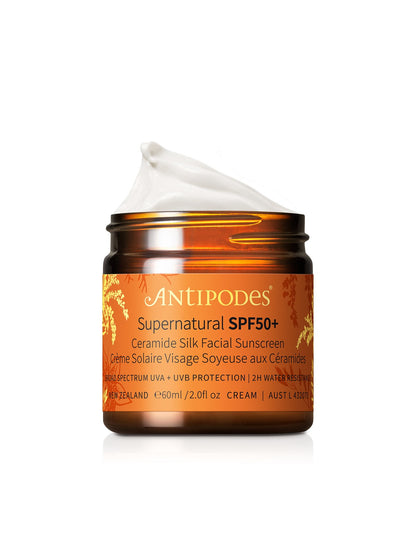Supernatural SPF50+ Ceramide Silk Facial Sunscreen 60ml
