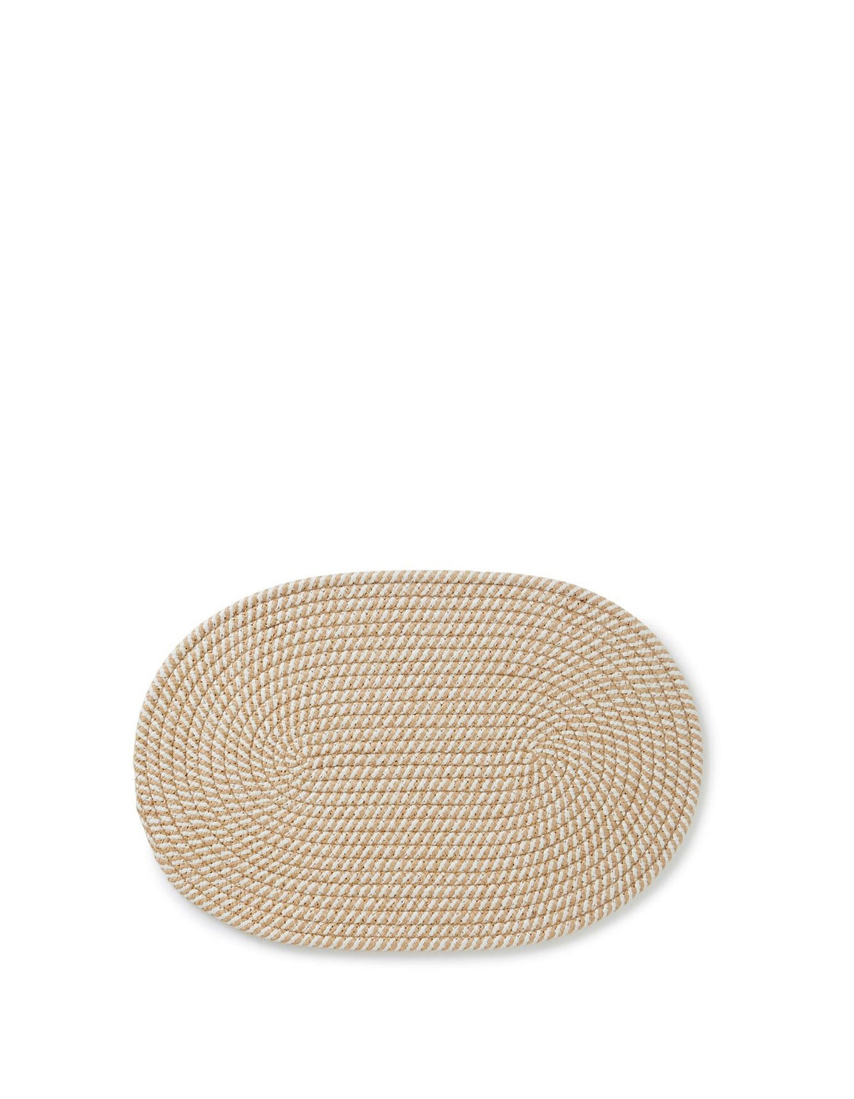 Flinders Cotton Jute 30cm x 45cm Oval Placemat Natural and White