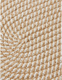 Flinders Cotton Jute 30cm x 45cm Oval Placemat Natural and White