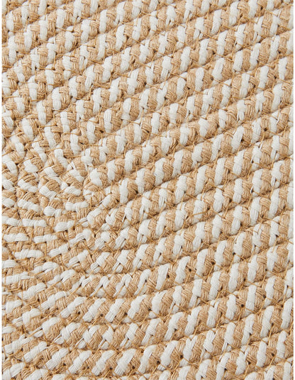 Flinders Cotton Jute 30cm x 45cm Oval Placemat Natural and White