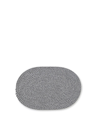 Flinders 30 x 45cm Cotton Jute Oval Placemat Black and White