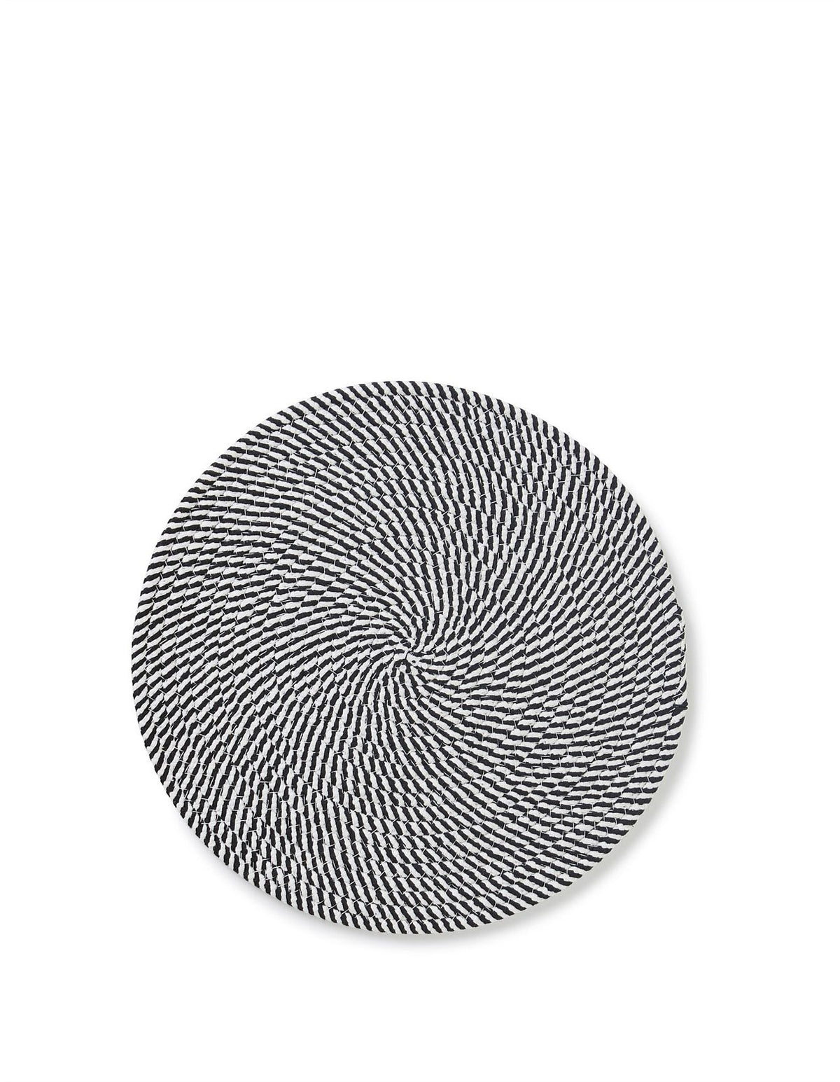 Flinders 38cm Cotton Jute Round Placemat Black and White