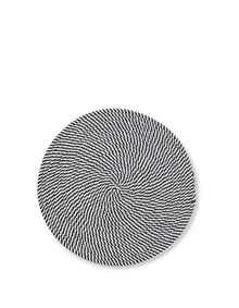 Flinders 38cm Cotton Jute Round Placemat Black and White