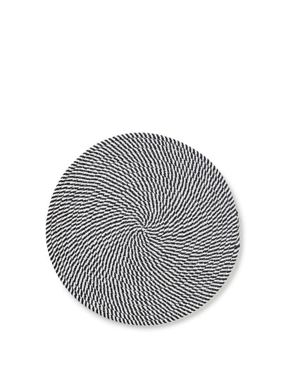 Flinders 38cm Cotton Jute Round Placemat Black and White