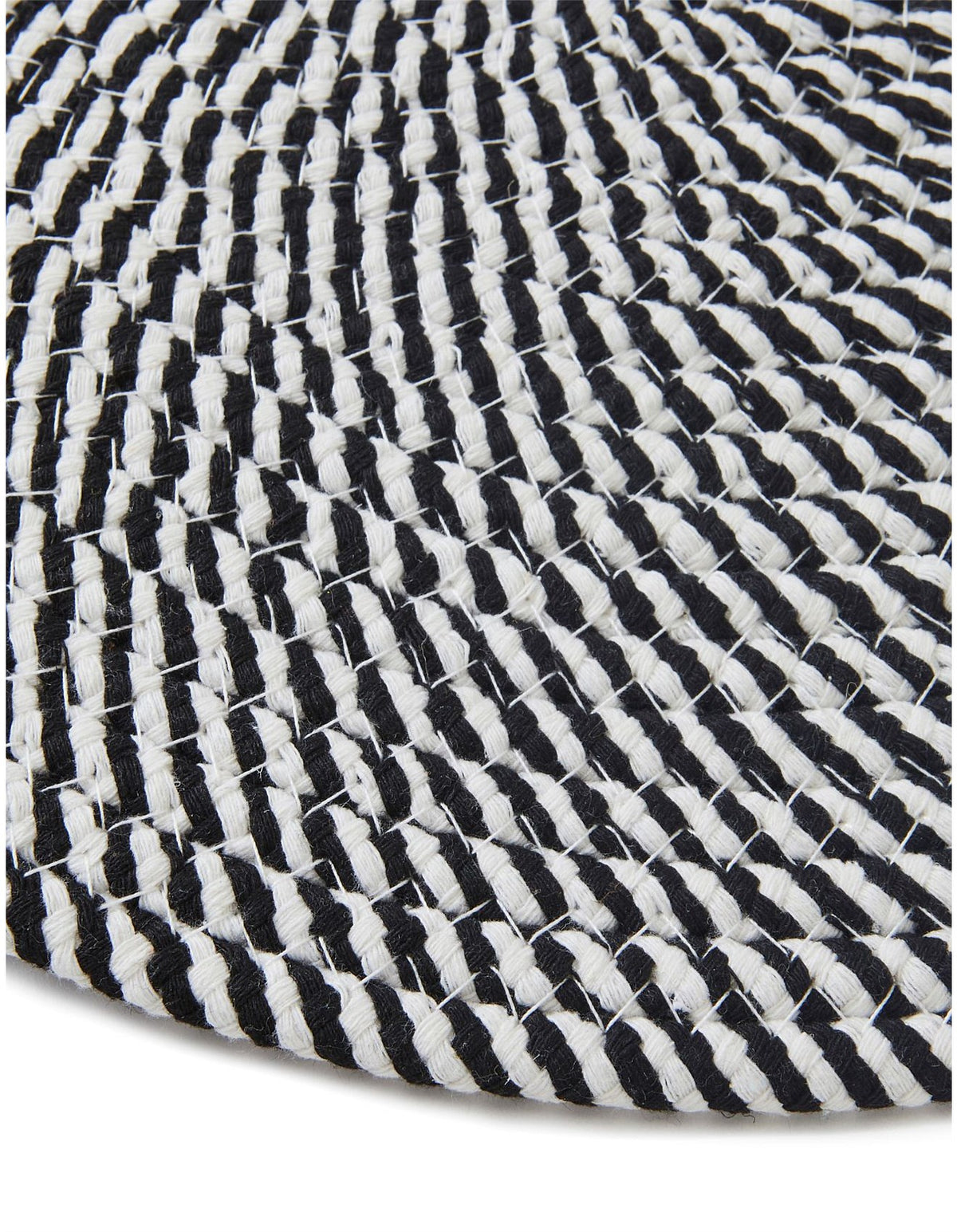 Flinders 38cm Cotton Jute Round Placemat Black and White