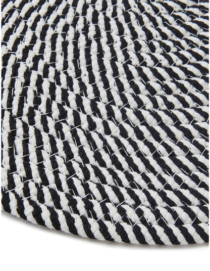Flinders 38cm Cotton Jute Round Placemat Black and White