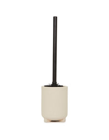 Oatmeal Footed Ceramic Toilet Brush Holder Cream
