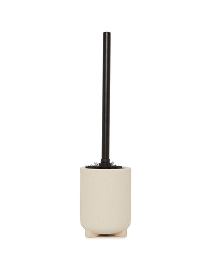 Oatmeal Footed Ceramic Toilet Brush Holder Cream