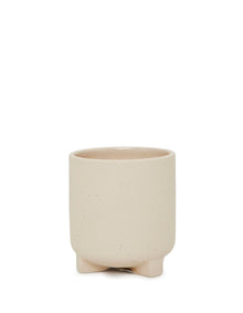 Oatmeal Footed Ceramic Bathroom Tumbler Cream