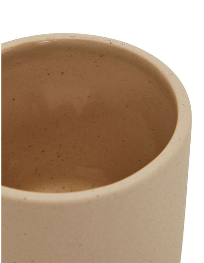Oatmeal Footed Ceramic Bathroom Tumbler Cream