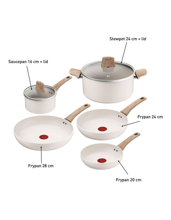 Vivaceram Induction Ceramic Cookware 5 Piece Set in Beige