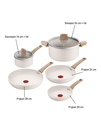 Vivaceram Induction Ceramic Cookware 5 Piece Set in Beige