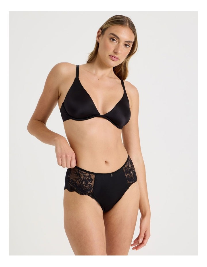 Captivate Luxe Micro & Lace Hipster in Black