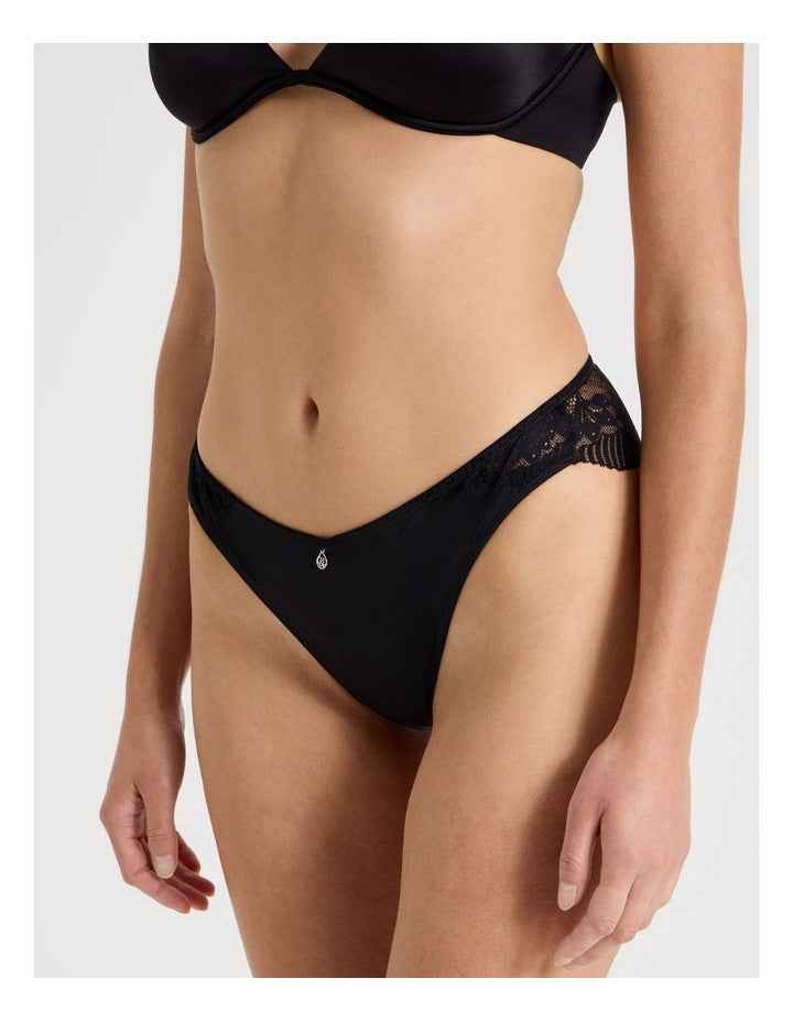 Captivate Luxe Micro & Lace Brazilian in Black