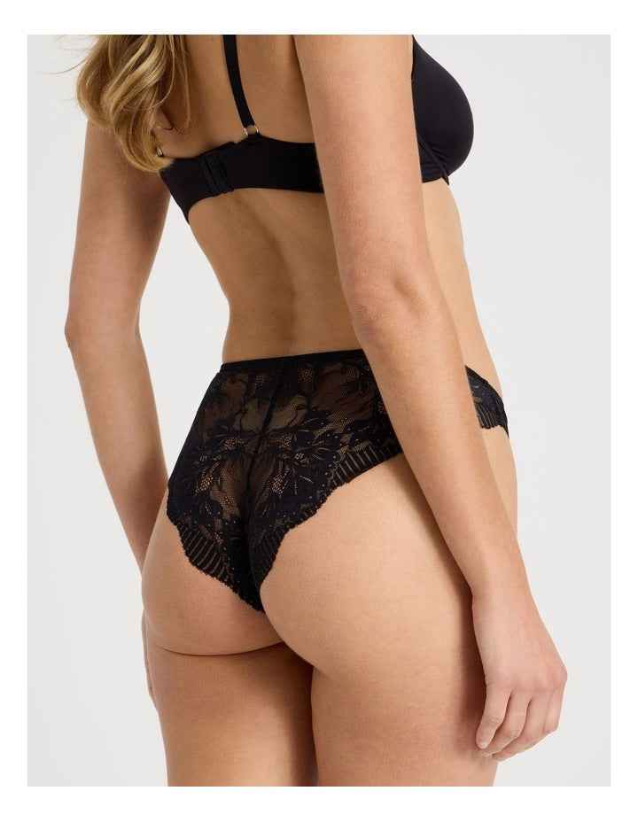 Captivate Luxe Micro & Lace Brazilian in Black