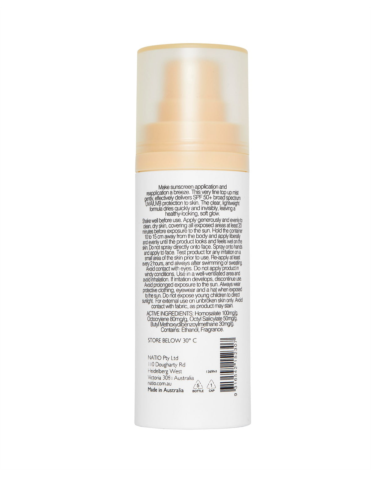 Invisible Mist Sunscreen SPF 50+ 75ml