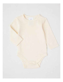 Essential Rib Solid Bodysuit in Cream