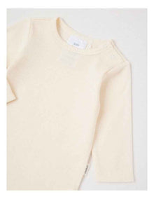 Essential Rib Solid Bodysuit in Cream