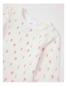 Essential Jersey Disty Floral Bodysuit in White