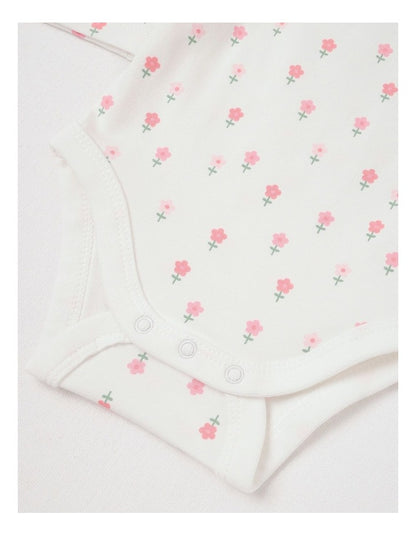 Essential Jersey Disty Floral Bodysuit in White