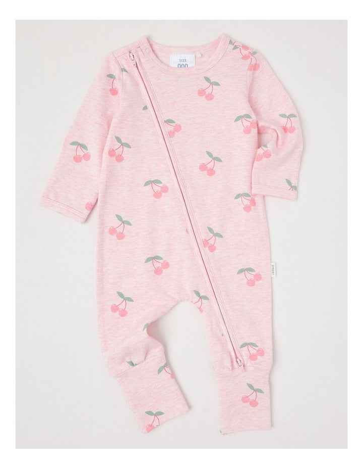 Essential Jersey Cherry Coverall in Light Pink
