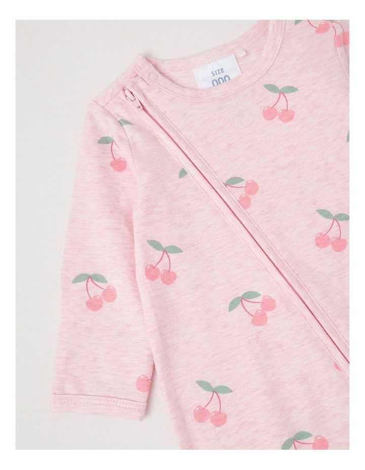 Essential Jersey Cherry Coverall in Light Pink