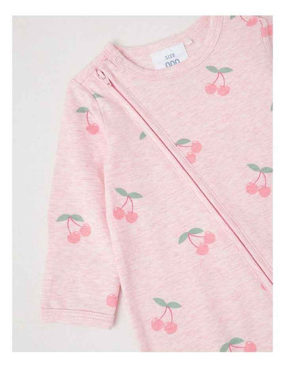 Essential Jersey Cherry Coverall in Light Pink