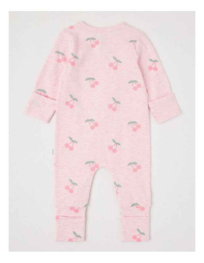 Essential Jersey Cherry Coverall in Light Pink