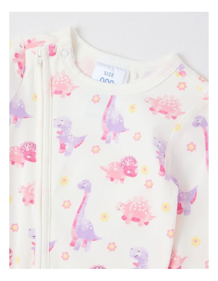Essential Jersey Dino Coverall in White