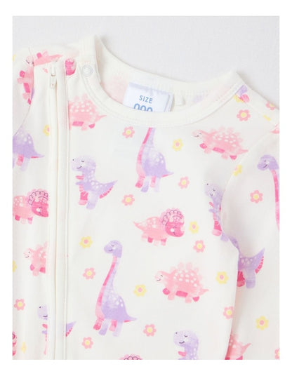 Essential Jersey Dino Coverall in White