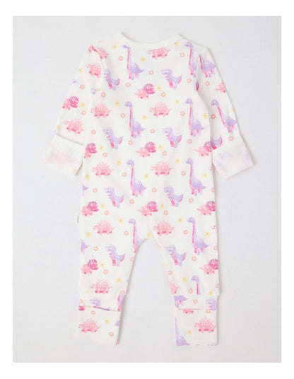 Essential Jersey Dino Coverall in White