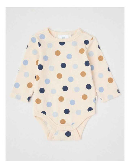 Essential Rib Spot Bodysuit in Egg Nog