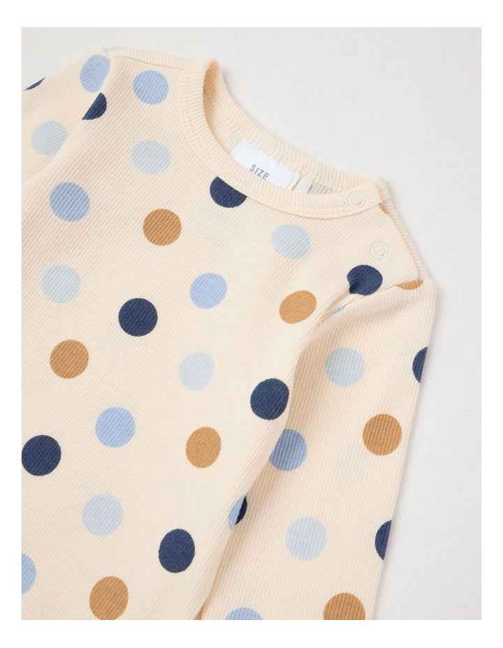 Essential Rib Spot Bodysuit in Egg Nog