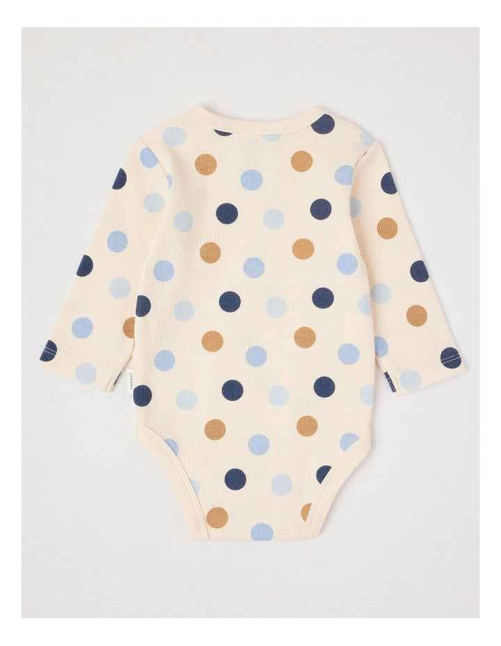 Essential Rib Spot Bodysuit in Egg Nog