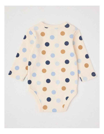 Essential Rib Spot Bodysuit in Egg Nog