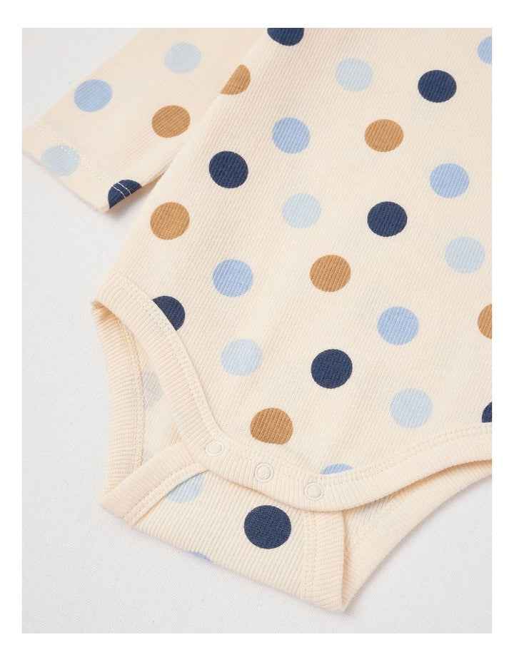 Essential Rib Spot Bodysuit in Egg Nog